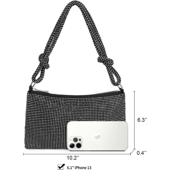 Rhinestone Purse for Women Evening Bag Glitter Sparkly Mini Handbags - Picture 6 of 7